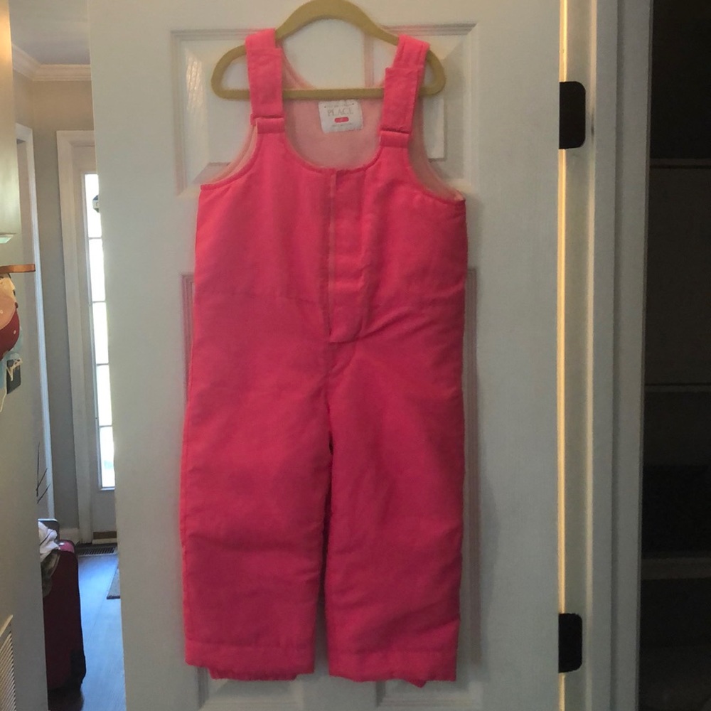 1PC NEON PINK GIRL SNOW OVERALLS 3T